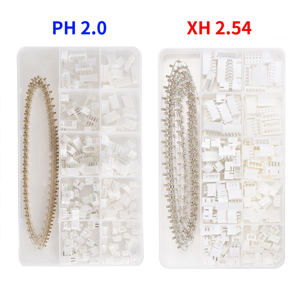 JST – Kit de connecteurs mâles et femelles XH2.54 PH2.0, avec fiches à 2/3/4/5/6 broches et câbles terminaux