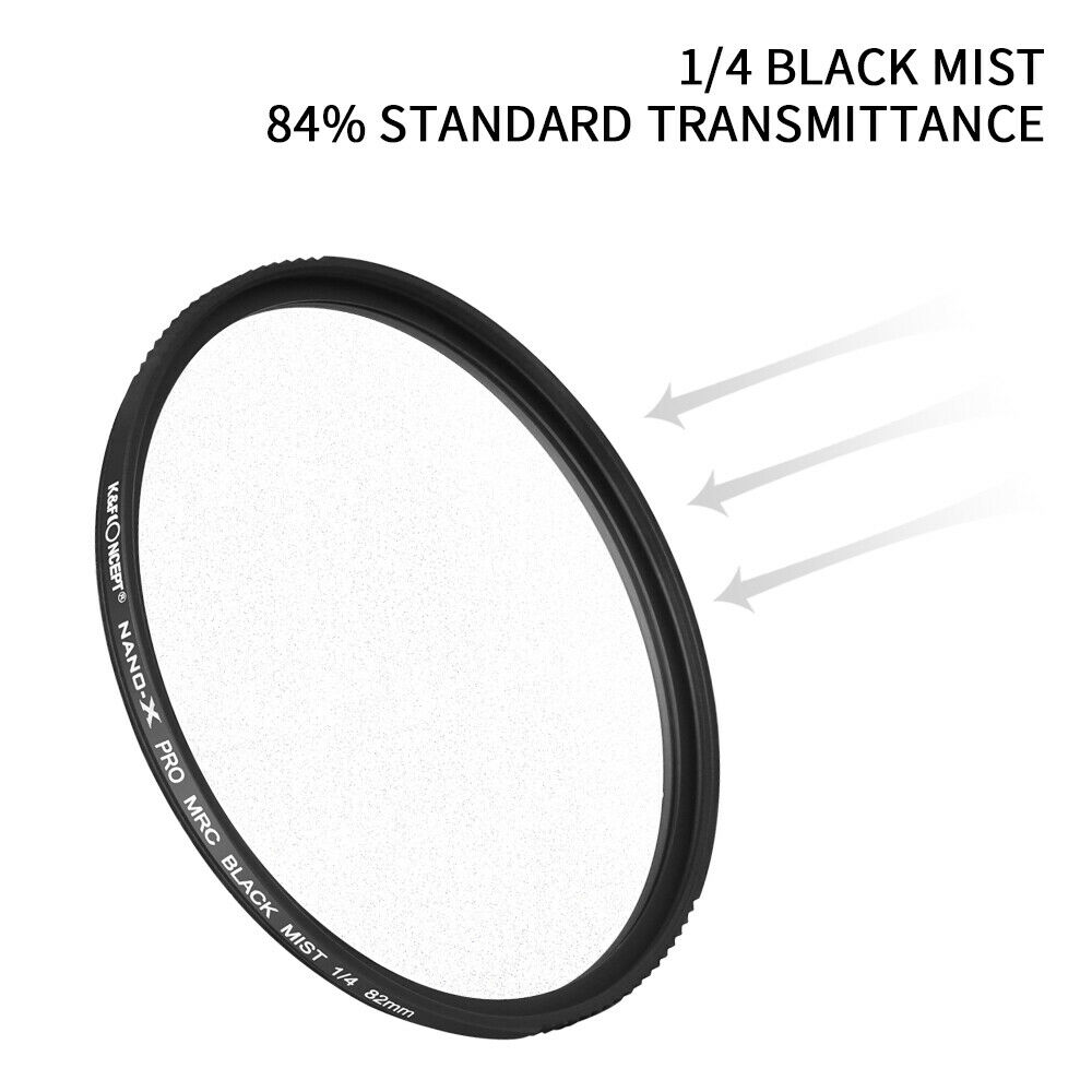 K & F Concept 49 52 55 58 67 72 77 82Mm Black Pro Mist 1/4 Filter Multi Coated