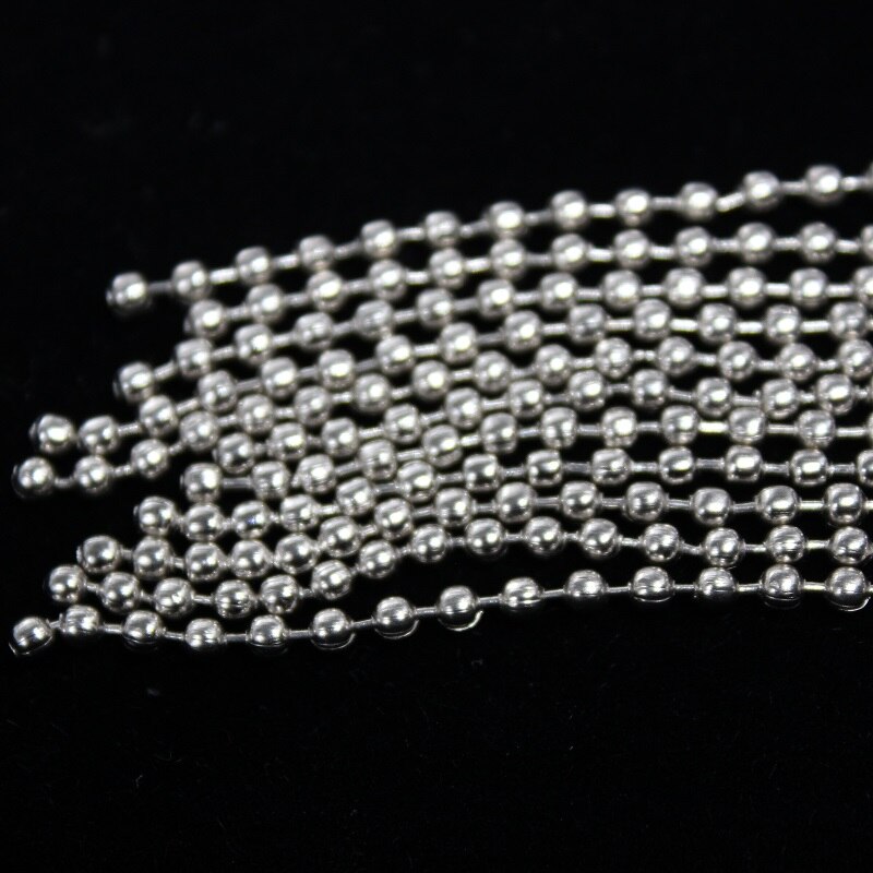 2.3mm Diameter Bal Kralen Ketting 10cm Lengte Iron Kralen Ketting Voor Kledingstuk Prijskaartje Label Self Locking 100 stuks