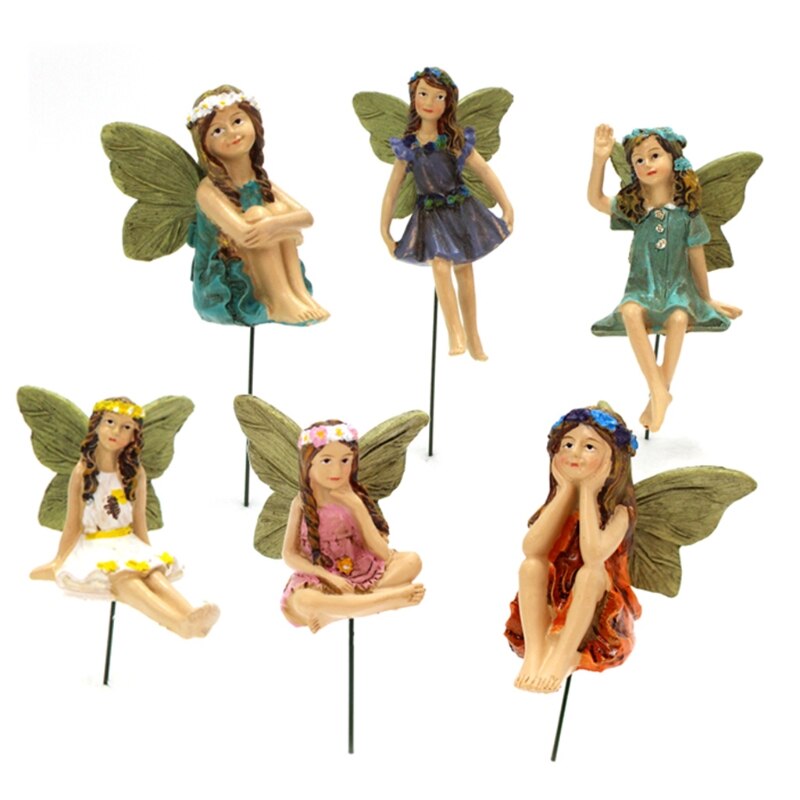Fehave  - 6 stk miniaturefigurer tilbehør til udendørs eller husindretning fehaveforsyninger