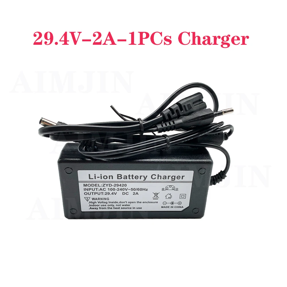 Batteria ricaricabile agli ioni di litio 7S2P 25,2 V 6000 mAh con BMS per scooter elettrico 29,4 V + caricabatterie: green