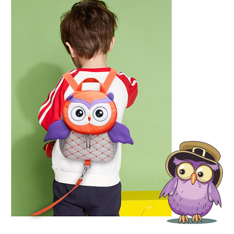 3DCute Owl Pattern Bag For Kids Girls Boys Children Backpack Cartoon School Bag Anti-lost Kindergarten Backpacks Mochila