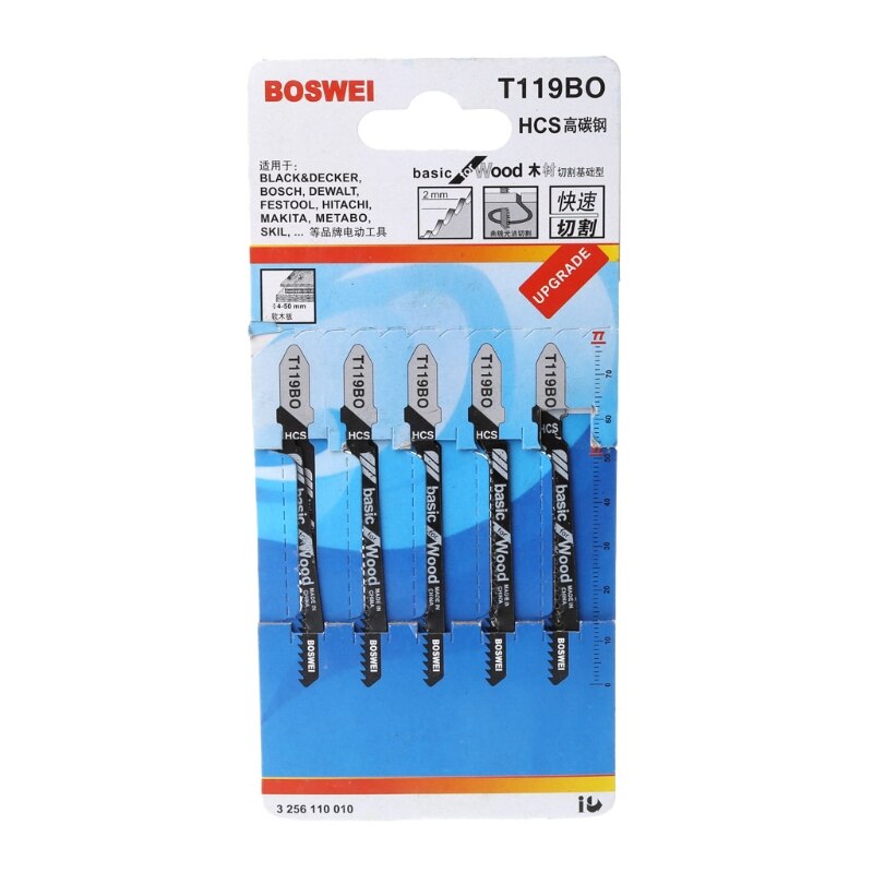 5 Pcs HCS T119BO Jig Saw Blades Set Wood Fast Cutting Reciprocating Saw Blade