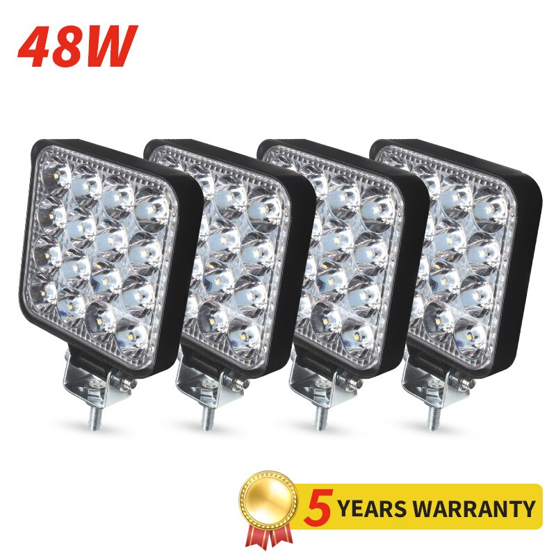 FSO for Motorcycle 12 Volt 12V LED Work Light 3030 Chip 6500K 60W Watts Flash Light Auto Headlight 24V 4x4 Truck Lamp
