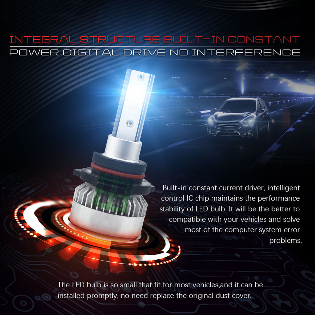 HB4 Auto LED Koplamp Lampen COB LED Chips 6000K Wit Licht Lamp Auto Koplamp Mini Lamp Accessoires # PY15