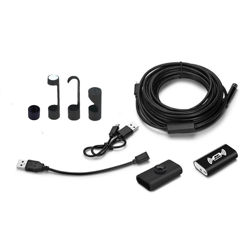 Endoscopio WiFi 1200P, cámara endoscópica inalámbrica con luces 8LED para IOS, Samsung, Android, iPhone, Windows, Mac(2M)