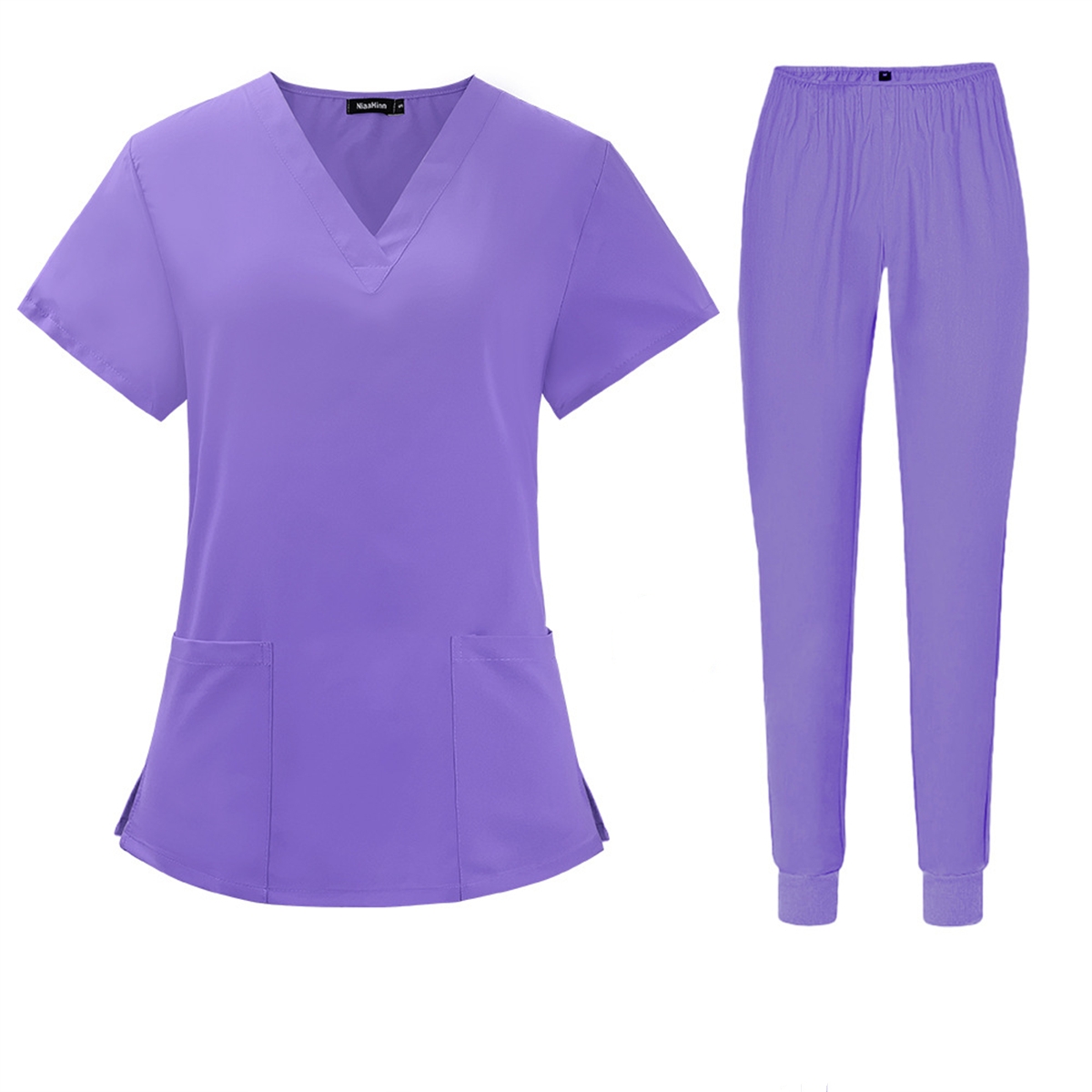 Kurzarm V-ausschnitt Anzug Frauen Solide Sommer Neue In Arbeit Kleidung Arzt Krankenschwester Pet Krankenhaus SPA Peeling Set Weibliche Medizinische Uniformen