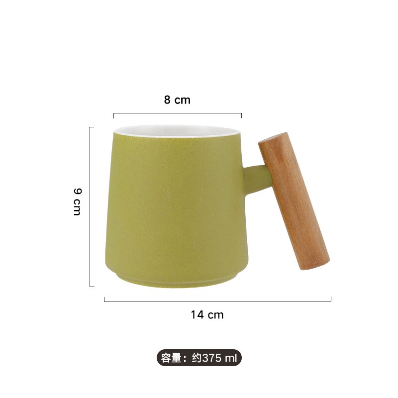 Juego de tazas de boca de cerámica con mango de madera, accesorios de decoración para el baño, hogar, Hotel, 3 unidades: D-1pcs