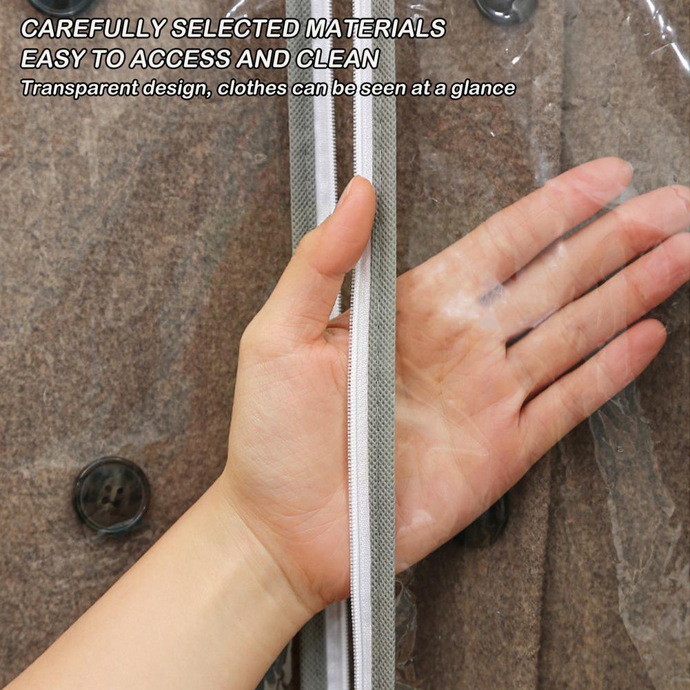 Non Woven Clothing Dust Covers Long Suit Bag Garment Dress Clothes Dust Organizer Coat Suit Wardrobe Cover Protector Bag St R1E0