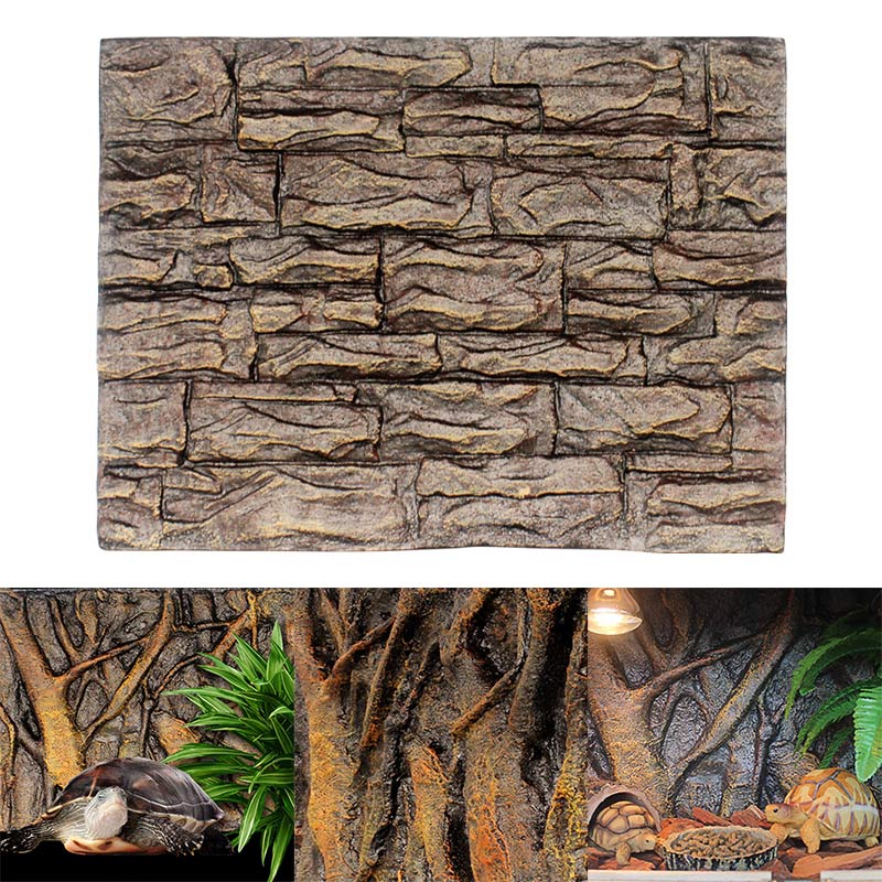 3D Foam Rock Stone Aquarium Background Board Decor Foam Board for Reptile Fish Tank 60x45cm HG99
