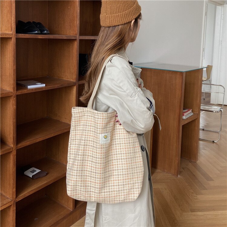 Bomull shopping reise kvinner gjenbrukbare skulder shopper vesker totes øko handlepose daglig bruk sammenleggbar lerret bag stoff bag bolsa