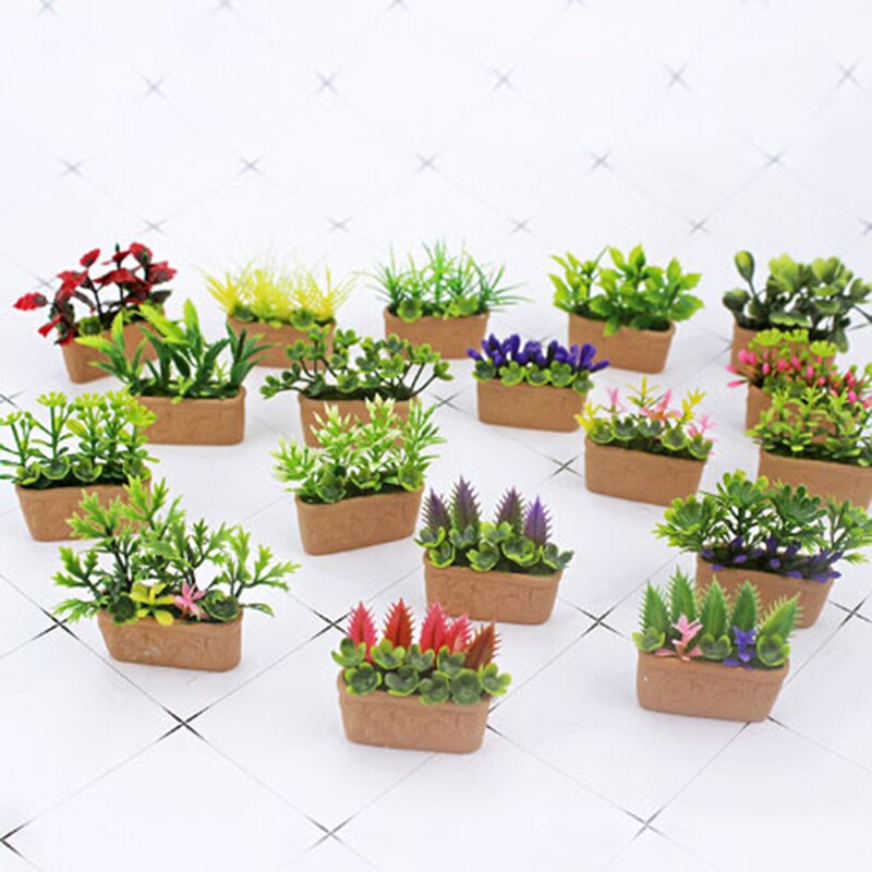1/12 blomster miniature simulation mini grøn plante plante diy dukkehus tilbehør kid legetøj