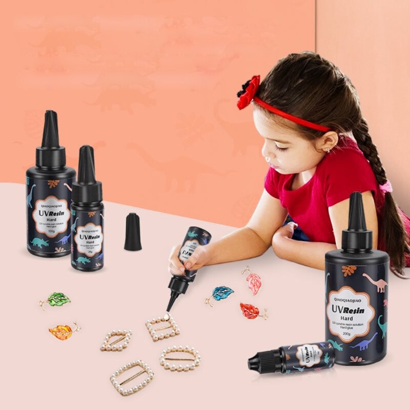 Hard UV Resin Glue Crystal Clear Ultraviolet Curing Epoxy Resin UV Glue Solar Cure Sunlight Activated DIY Jewelry Making Tools