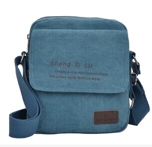 stacy bag brand men handbag male small cross-body shoulder bag man mini canvas messenger bag travel bag: Blue