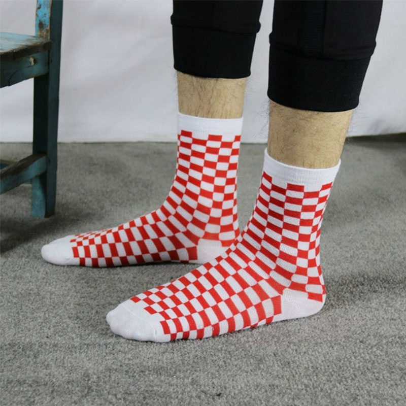 Korea Funky Harajuku Trend Vrouwen Dambord Sokken Geometrische Geruite Sokken Mannen Hip Hop Katoen Unisex Streetwear Sokken: 4