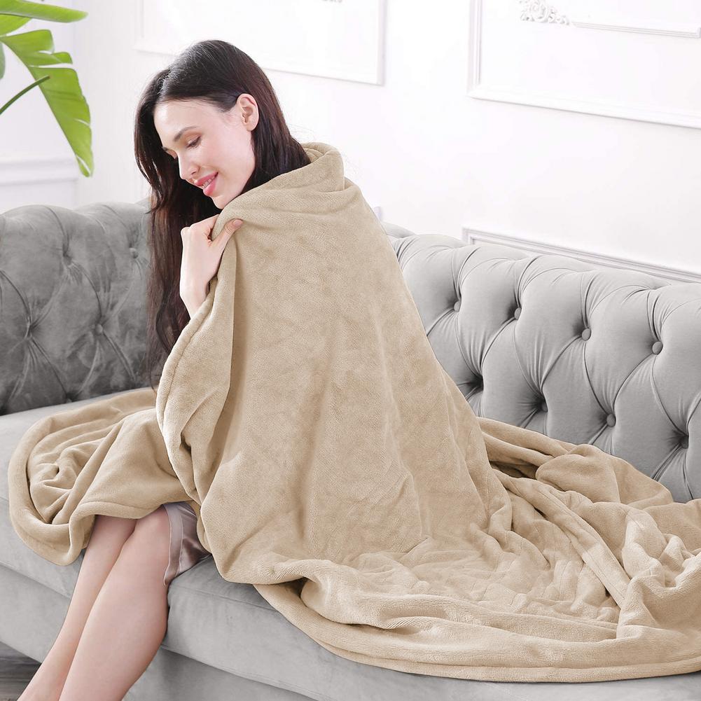 Electric Heated Blanket Double-layer Flannel Soft Thicker Winter Warm Washable Heating Blanket 110-220V US Plug