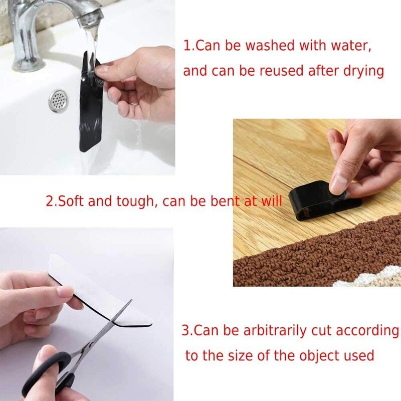 Pinces pour tapis, 12 pièces, réutilisables et lavables, antidérapantes, pour fixer le tapis