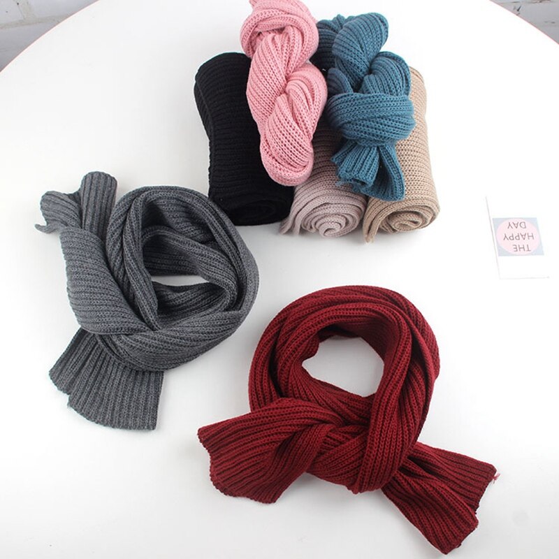 Autumn Winter Boys Girls Baby Kids Children Solid Scarf Warm Knitting Knitted Knitwear Collar Scarves Neckerchief S9773