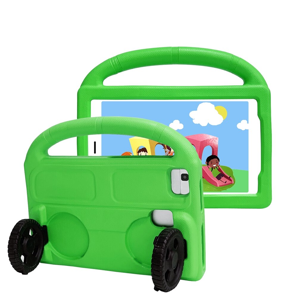 Case For Samsung Galaxy Tab 3 4 E 8.0 SM-T311/T310/T315/T330/T331/T375/T377 cover wheel Full body Shockproof Kids Tablets Fundas: green / Tab 3 8.0 T311 T310