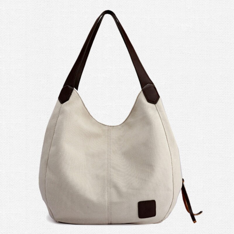 Frauen Taschen Schulter Tasche Crossbody für Frauen Weibliche Messenger Tasche frauen Geldbörse Dame Leinwand Tuch Handtasche: Beige