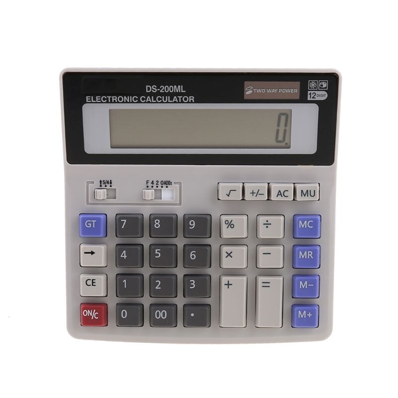 Standard Function Scientific Electronics Desktop Calculators, Dual Power, Big Button 12 Digit Large LCD Display, Handheld: Default Title