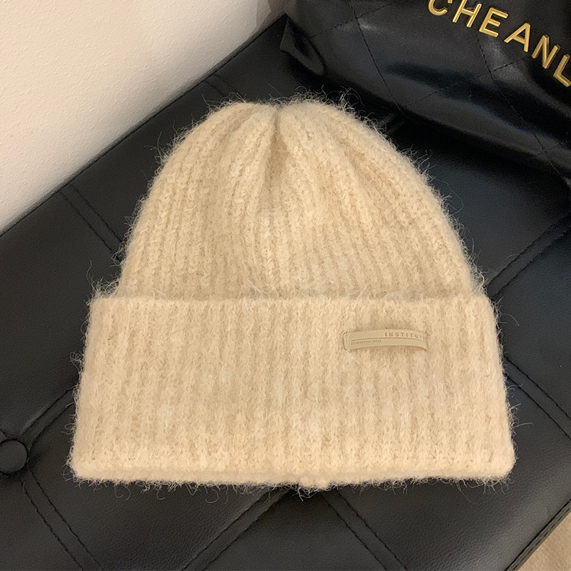 Villainen neulottu pipo, lämmin talvipipo, korvaläpällinen pipo pariskunnille, isokokoinen, reilu harmaa, unisex, lämpöä kestävä, kylmälle säälle: Musta