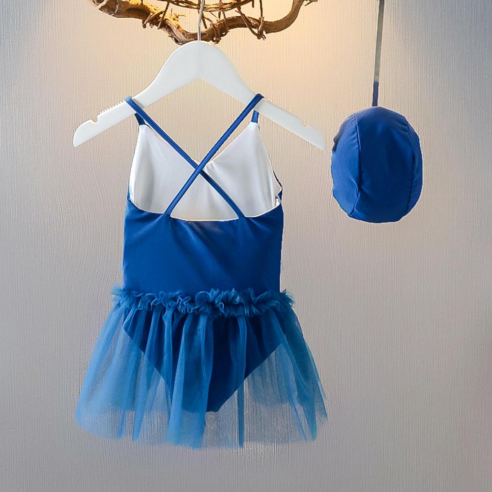  One Piece Swimsuit  Nice-looking Polypropylene Sweat Absorbing Girl Swimwear with Hat for Beach   