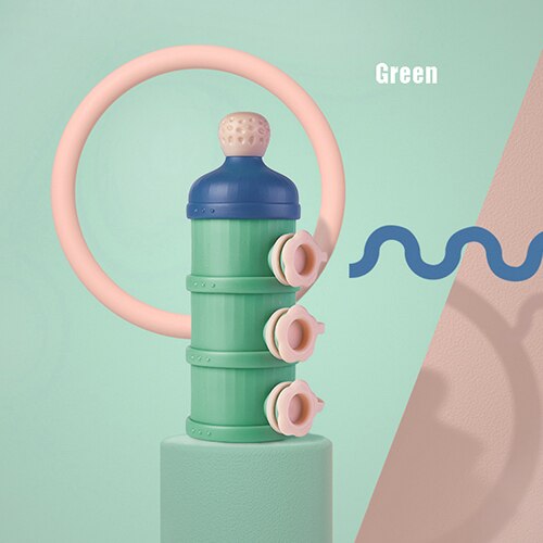 Bc babycare free splicing baby mjölkpulver formel dispenser stapelbar småbarn mjölkpulver formel behållare snacks förvaring: Grön