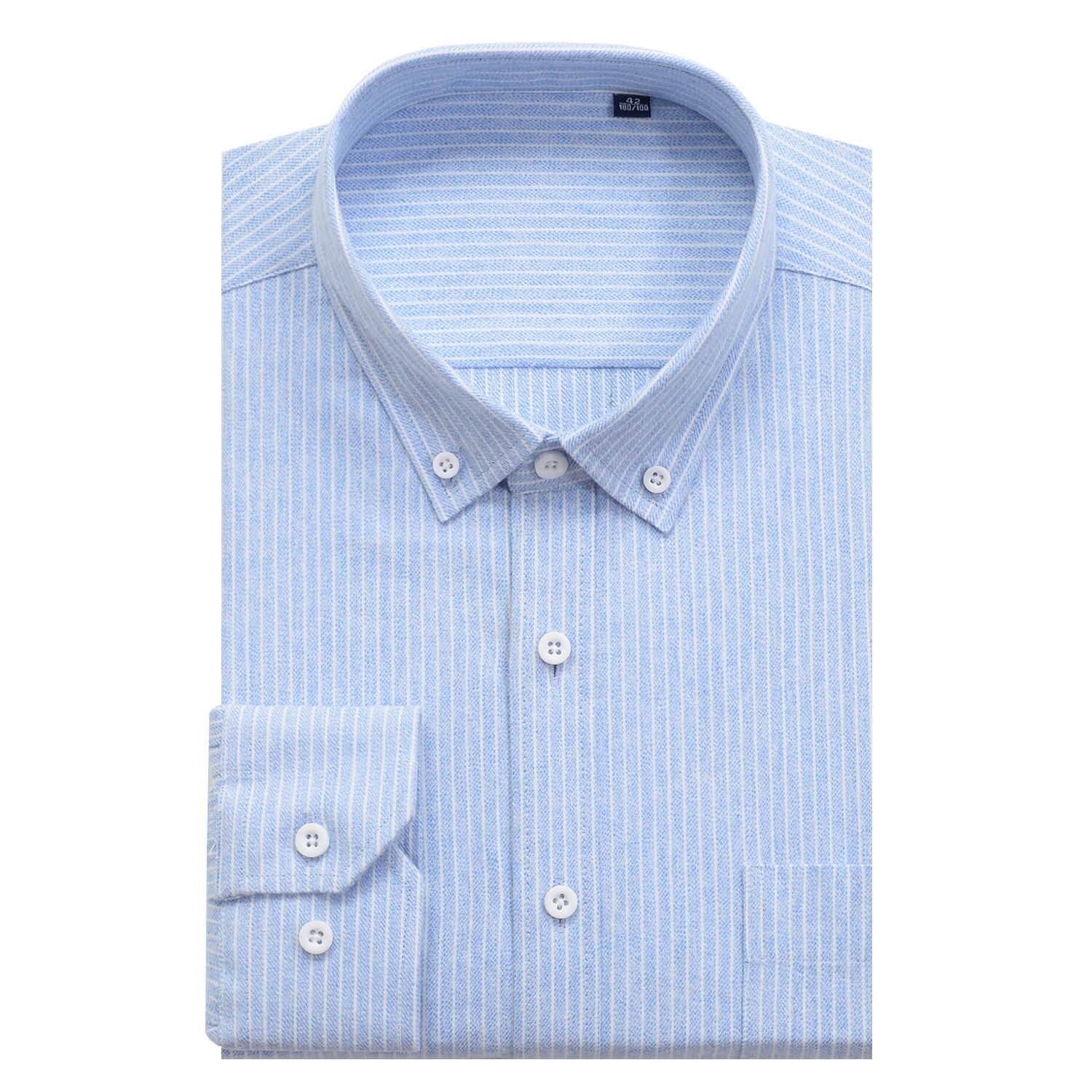 Menn 100%  bomull oxford skjorter virksomhet uformelt langermet stripet skjorte herre merke klær pluss størrelse 7xl 8xl 9xl 10xl