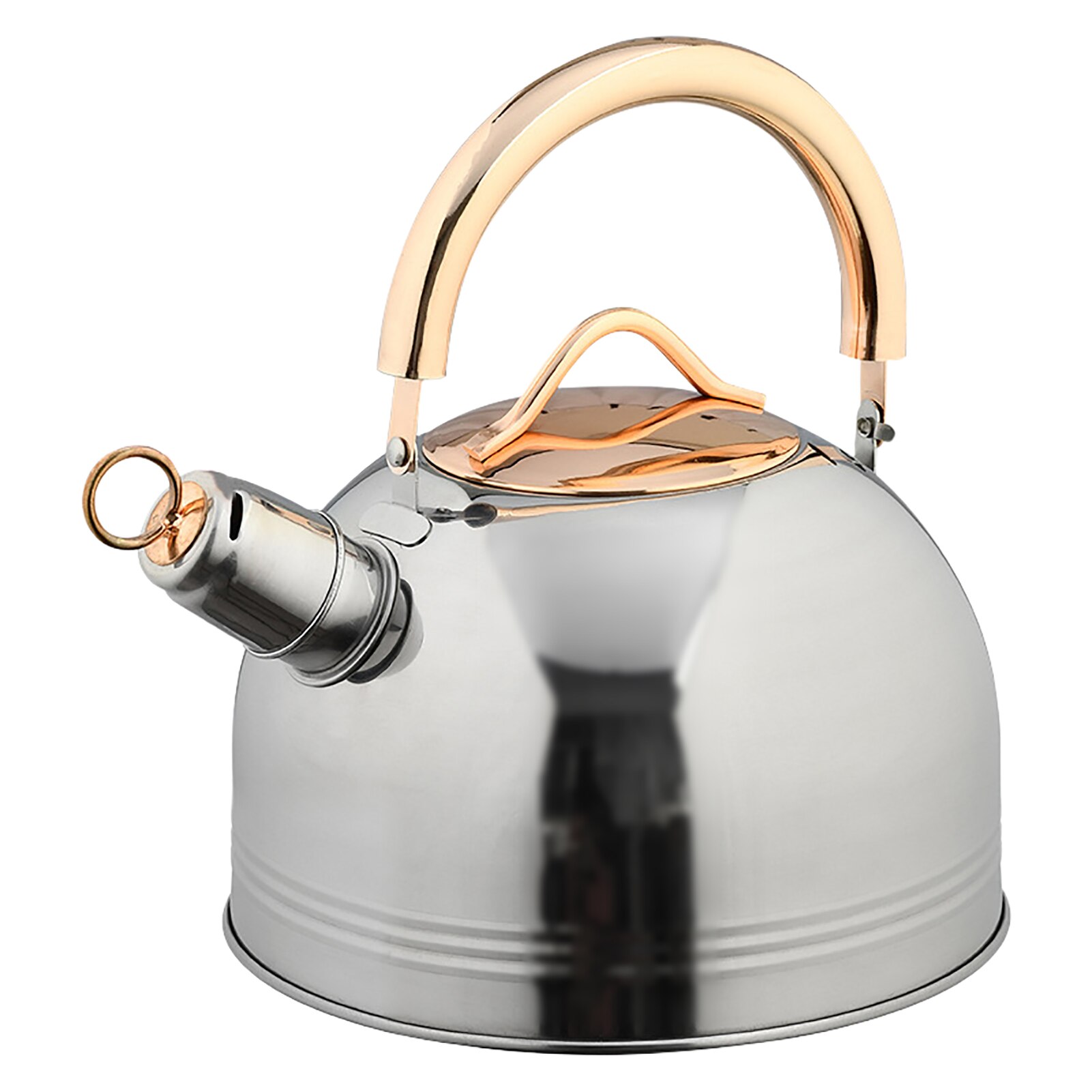 Rvs Fluitketel Thee Pot 3L Waterkoker Met Ergonomische Handvat Whistling Theepot Voor Inductie Fornuizen Gas Kachels: Default Title