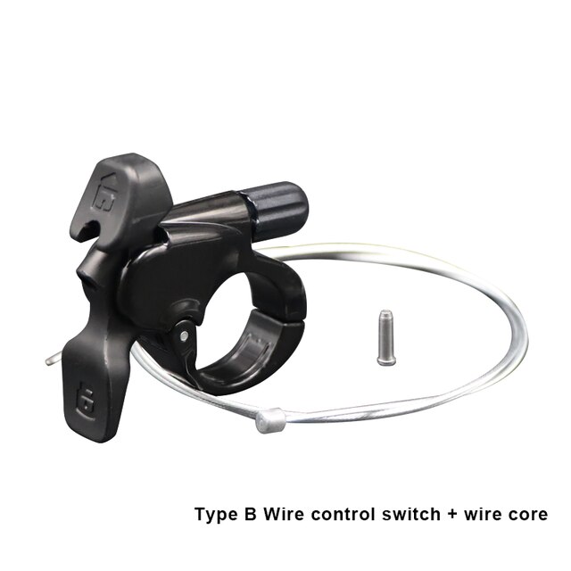 Fiets Vork Afstandsbediening Hendel Schakelaar Met Kabel Aluminium Lockout Knop Mtb Voorvork Draad Controller Schakelaar: Black