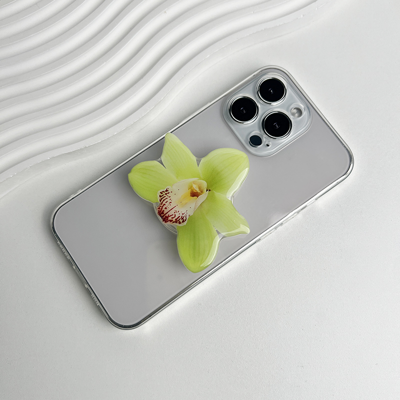 support de téléphone orchidée Phalaenopsis prise réseau de poignée recommandation de talents chauds support de téléphone pliable Cymbidium pour IPhone 16: Violet