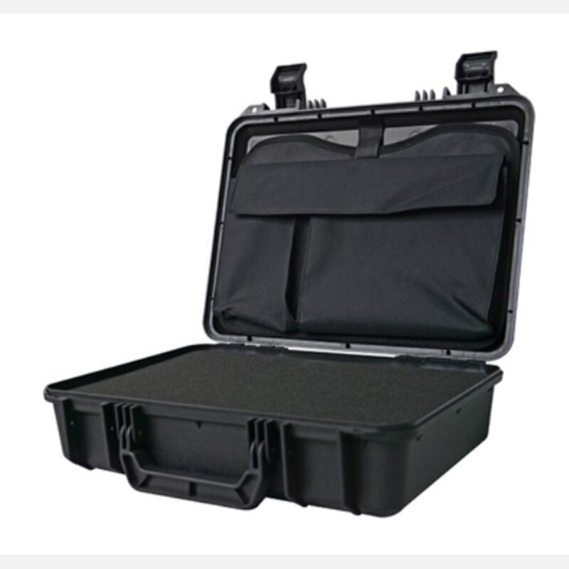 Direct Supply Portable Computer Storage Case Plastic Portable Hardware Toolbox Equipment Box With File Pocket Pre-Cut Foam: black