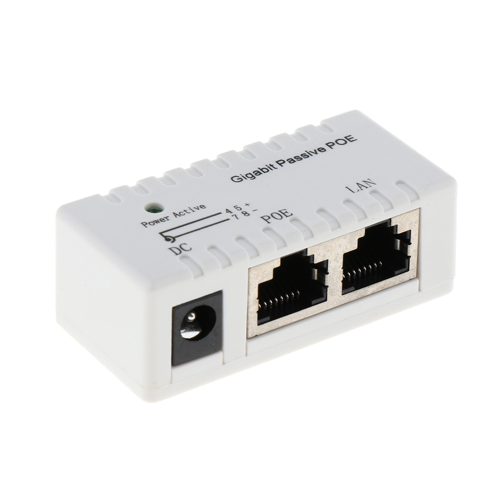 Passieve Poe Injector Power Over Ethernet, Gigabit Poe Injector Met Led Indicator En Panel Mount , 12-52 V, Max 2000mA