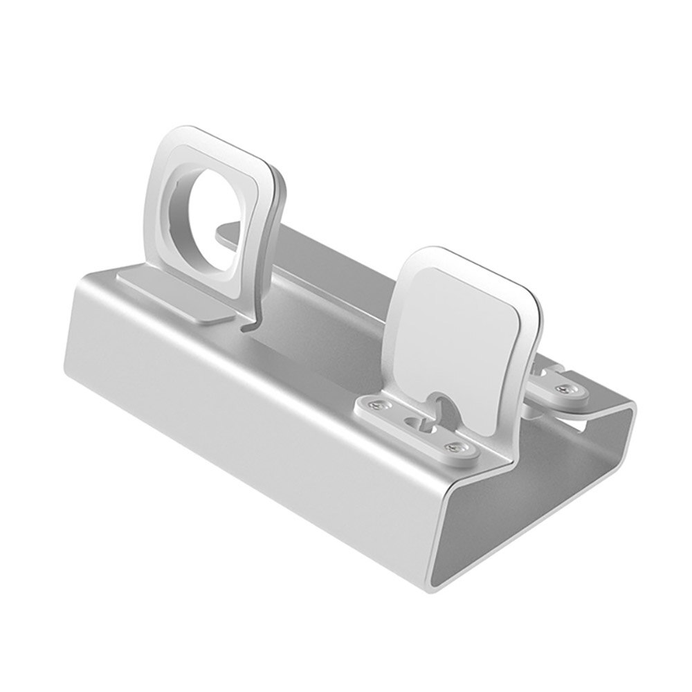 Verstelbare 3in 1 Opladen Dock Charger Houder Stand Dock Station Rubber Pad Bescherming Aluminium Materiaal: white
