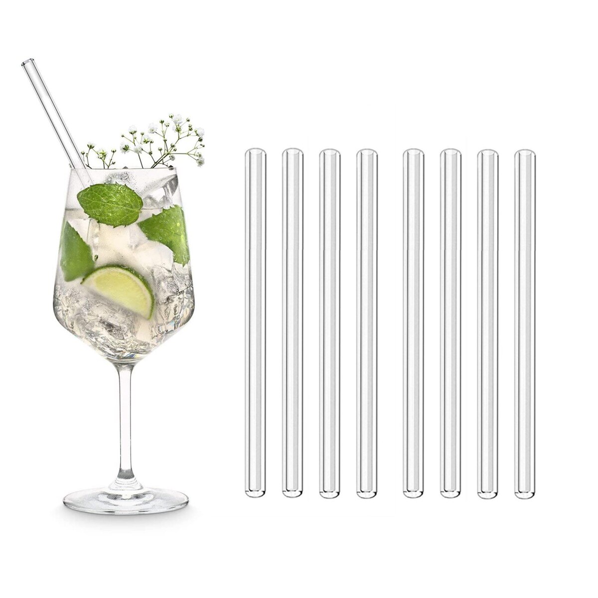 6 tommer 15cm korte glassugerør 8 stk/sæt miljøvenligt genanvendeligt cocktailsugerør til smoothies milkshake bar drinkware