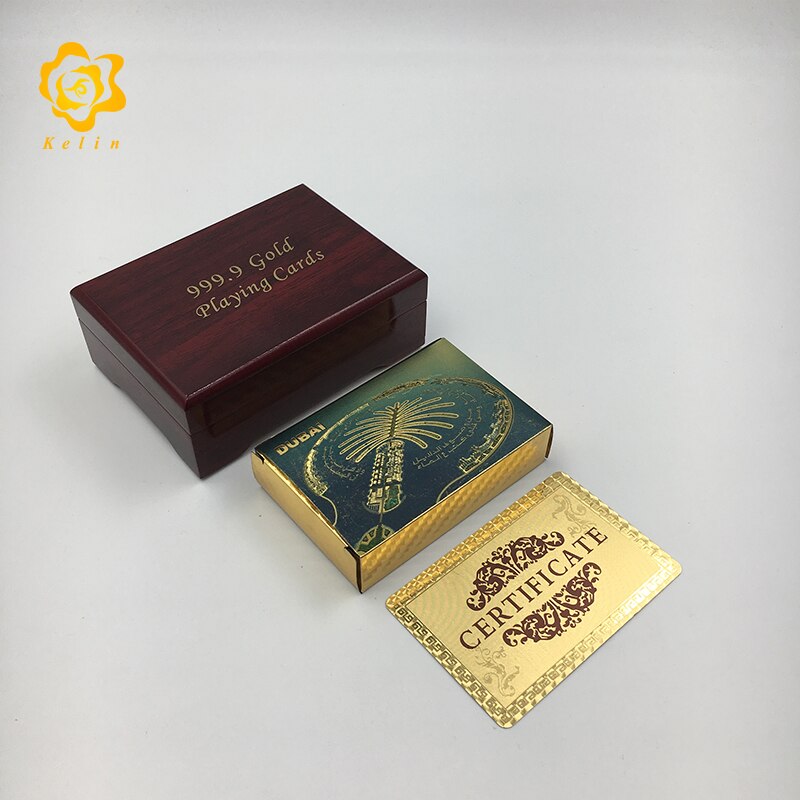 Factory Price 24K 999.9 gold playing cards Dubai scenery Jebel Ali Port For Dubai Souvenir and collection