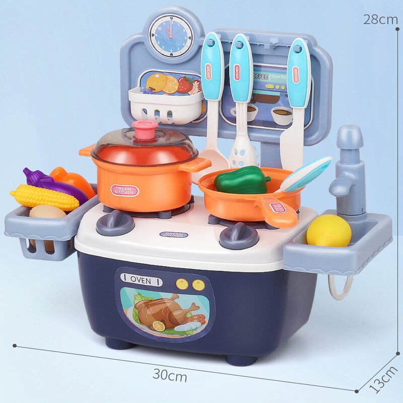 26 sztuk dzieci zabawka kuchenna garnek patelnia dzieci udawaj gotować zagraj w zabawki symulacja naczynia kuchenne zabawki dla dzieci dziewczyny Gif
