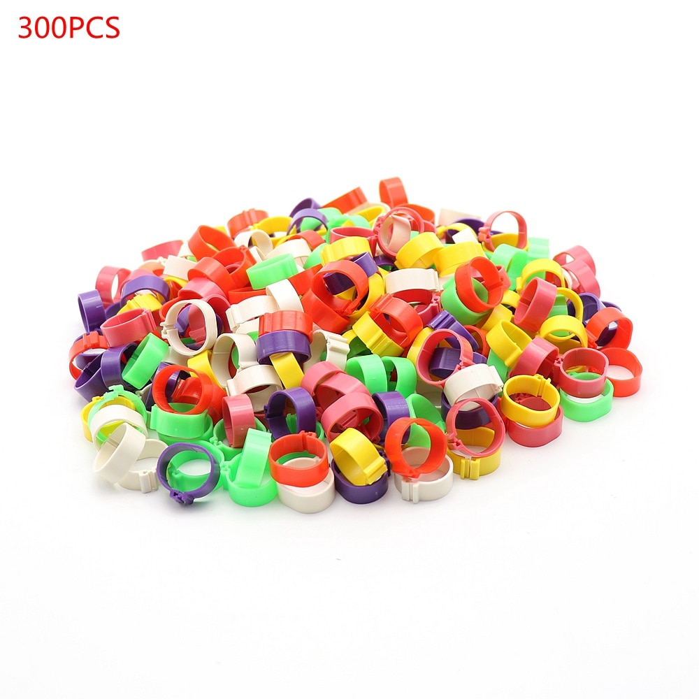 300Pcs 16Mm Pluimvee Voet Ring Kip Eend Gans Vogels Voeden Levert 6 Kleuren