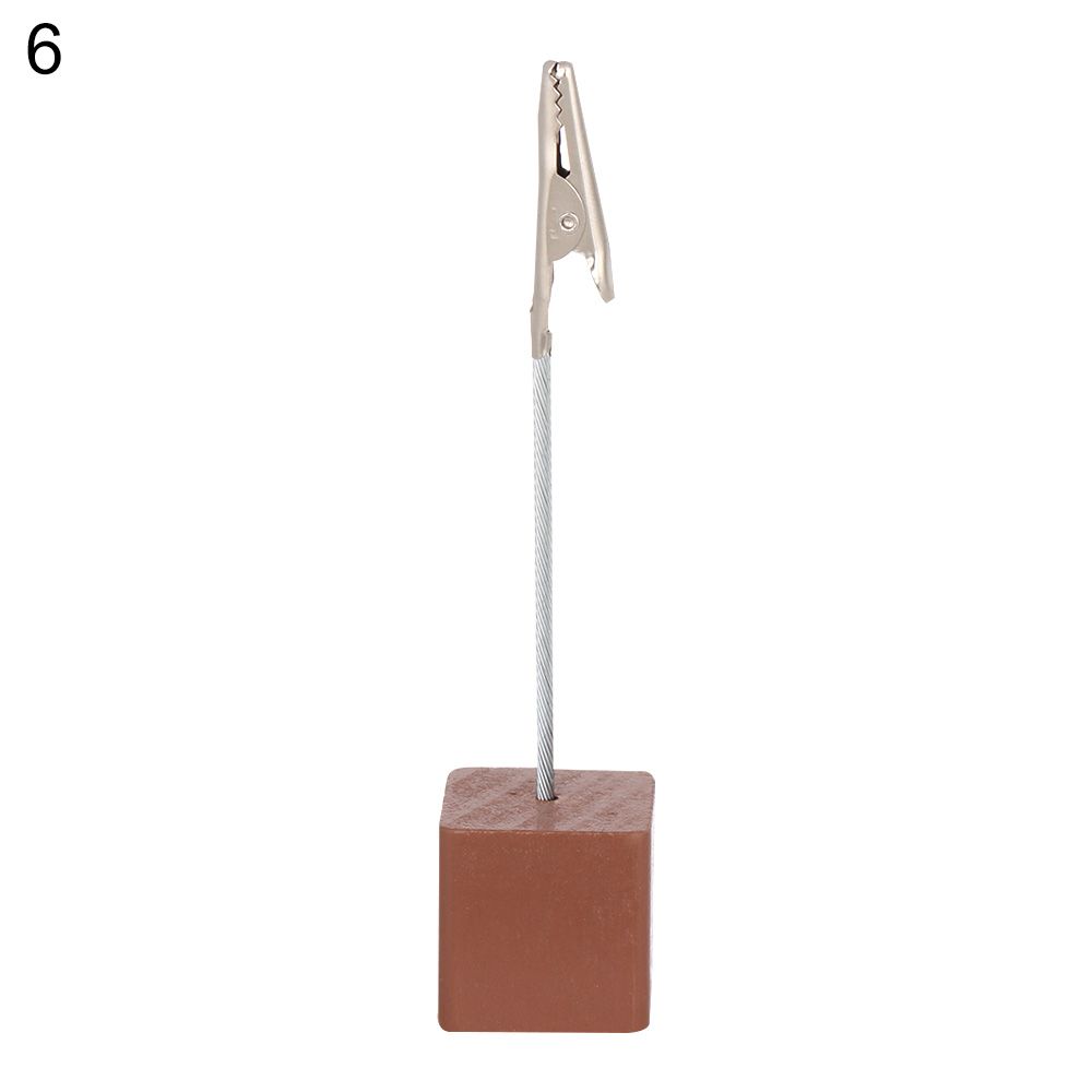 Decor Desktop Decoration Memorandum Wooden Message Folder Table Numbers Holder Photos Clips Place Card Clamps Stand: 6