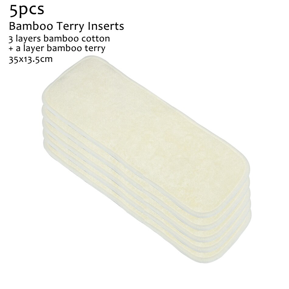 WizInfant-inserción de pañal de algodón y bambú, tela de ante de secado continuo o fibra de bambú, para todos los pañales, de bolsillo, 35x13,5 cm: bamboo terry