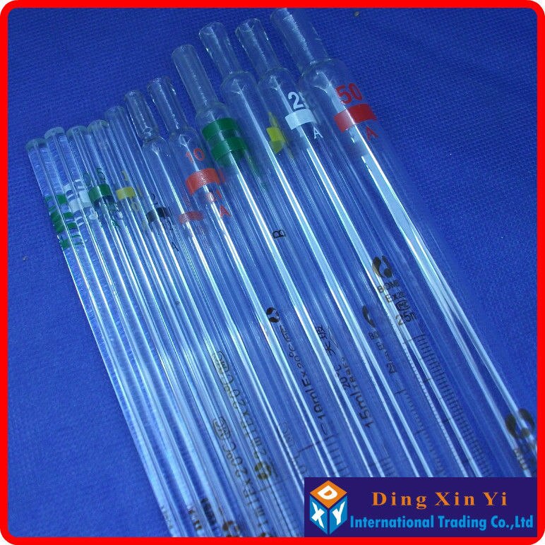 (2 pieces/lot)50ml Glass measuring Pipette with coding gand,50ml glass burette,graduated pipette, resolution 0.2ml