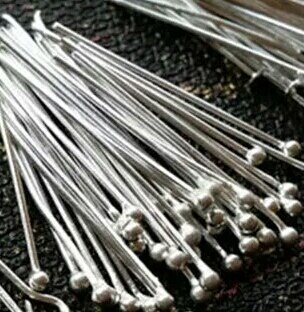 925 Sterling Silver Pin Ball Head Pins Needles 20MM 30MM 40MM Length For DIY Jewelry Findings Accessories 50pcs/lot