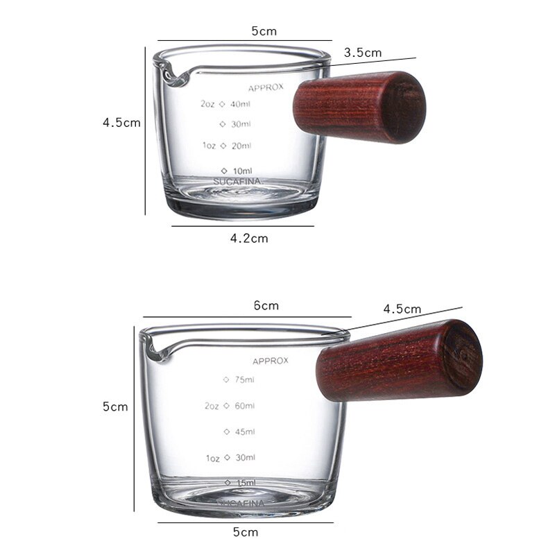 Glass Milk Glass 75 + 45Ml Glass Measuring Cup High Borosilicate Glass Pressure Mouth Cup Coffee Cup