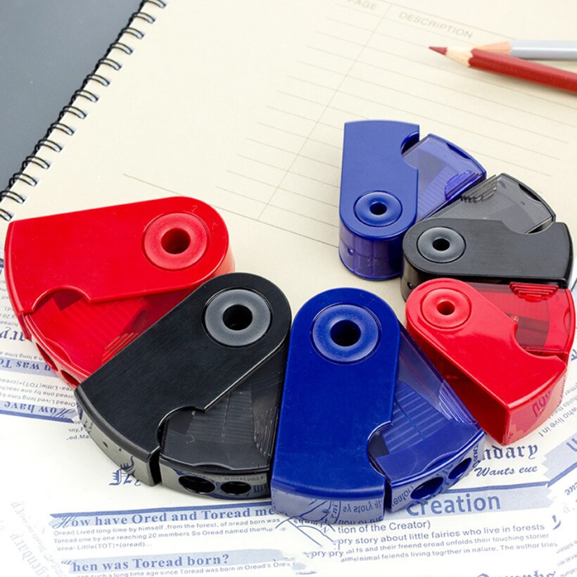 Hole Multifunctional School Office Push Pull Double Pencil Sharpener Single Hole Double Stationery Kawaii Sharpener