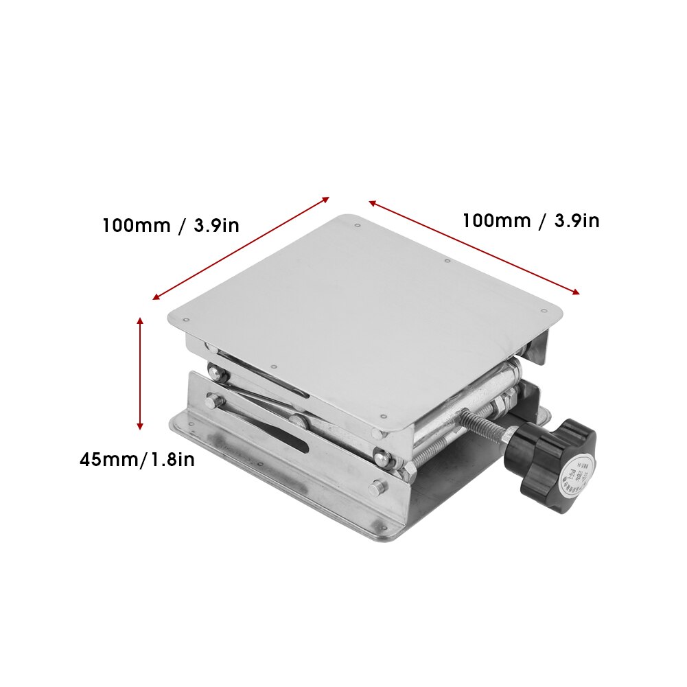 Stainless Steel Lifting Platform Laboratory Lifting Stand 100X100mm For Height Adjustment Of Instrument Or Objects