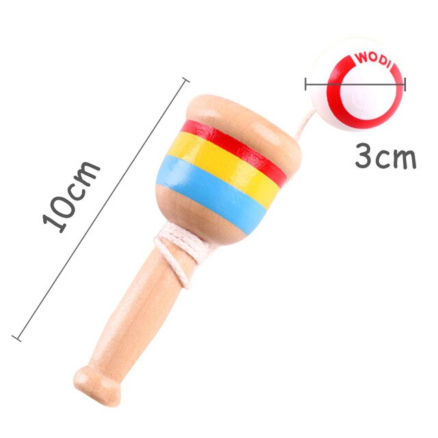 Puinen taito miekka kuppi pallopelit jongleeraus pallo puu kendama pallo ulkotaito lapsille perinteiset pelit vauvan leluja: Valkoinen pallo