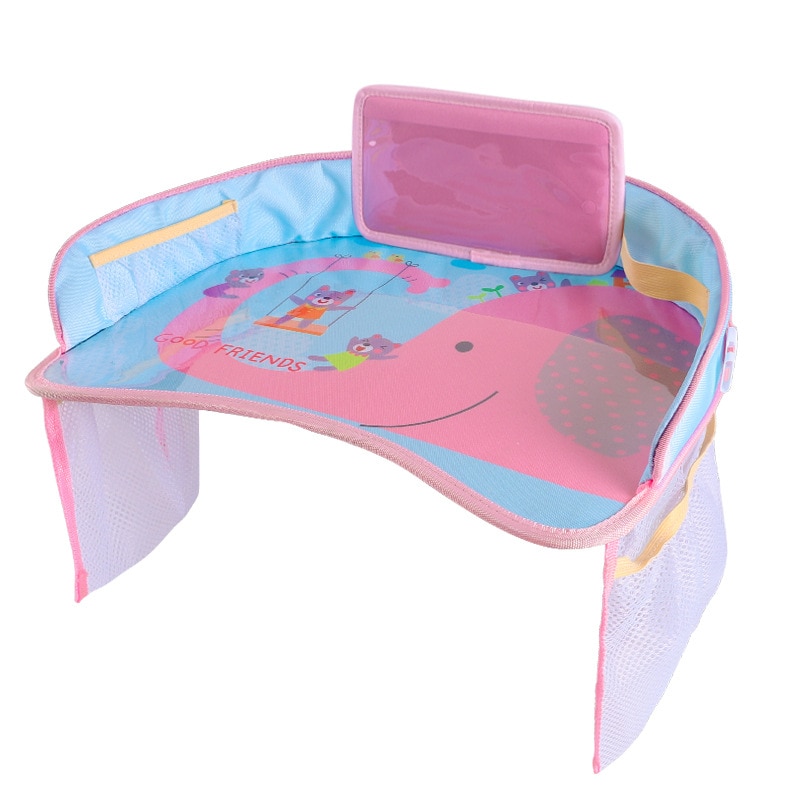 Baby bilsæde bakke klapvogn børn legetøj mad vandholder skrivebord børn bærbart bord til bil vandtæt barnebord