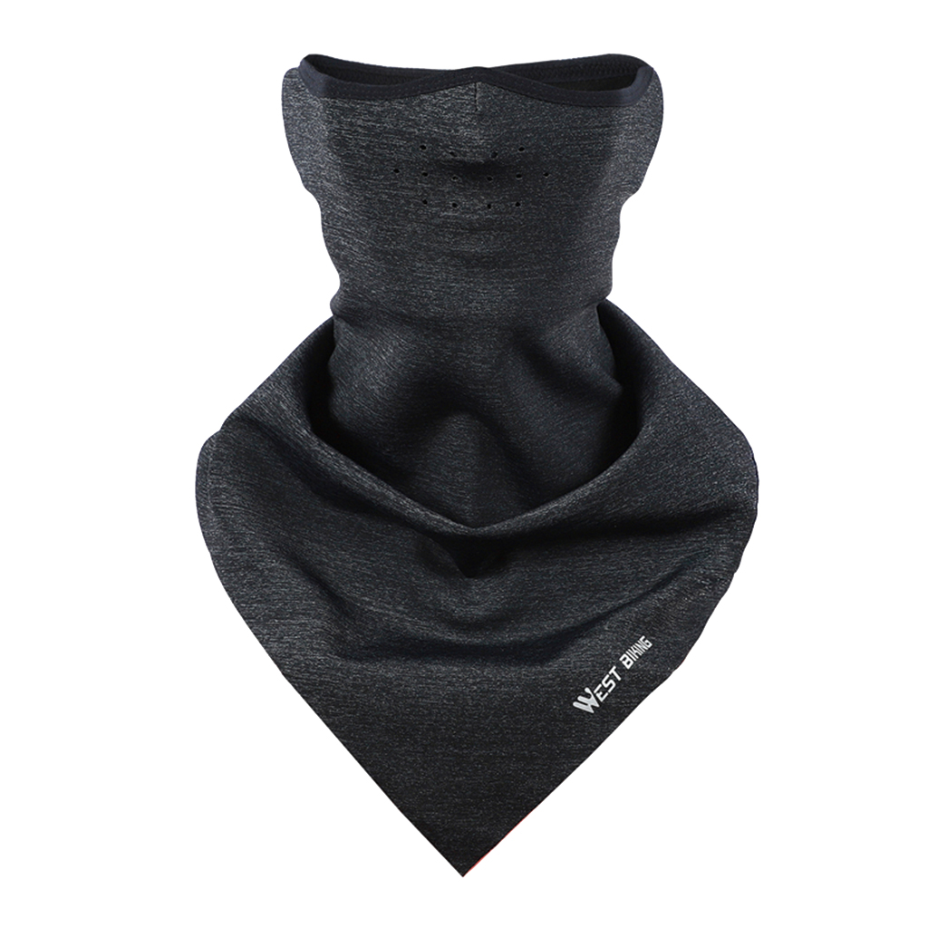 High Elastic Face Scarf Neck Gaiter Triangle Headband for Men/Women Hiking: Dark Grey 48x31x24c