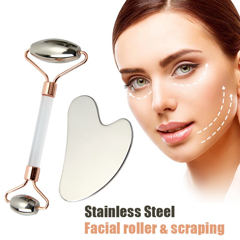 Stainless Steel Massager for Face Roller Thin Skin Lifting Facial Skin Care Wrinkle Remover Gouache Scraper Beauty Slimming Tool
